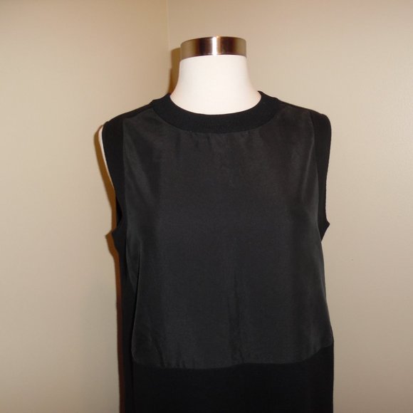 COS Black Casual Sweater Knit Cotton Contrast Panel Sheath Casual Comfort Dress - Picture 4 of 12